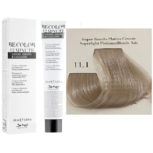 Vopsea De Par Super Blond Platinat Cenusiu Be Hair-Be Color 12 min, fara amoniac, 11.1, 100ml