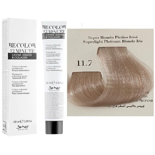 Vopsea De Par Super Blond Platinat Iris Be Hair-Be Color 12 min, fara amoniac, 11.7, 100ml