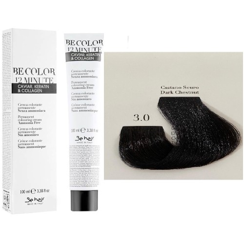 Vopsea De Par Castaniu Inchis Be Hair-Be Color 12 min, fara amoniac, 3.0, 100ml