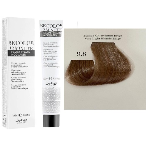 Vopsea De Par Castaniu Bej Foarte Deschis Be Hair-Be Color 12 min, fara amoniac, 9.8, 100ml