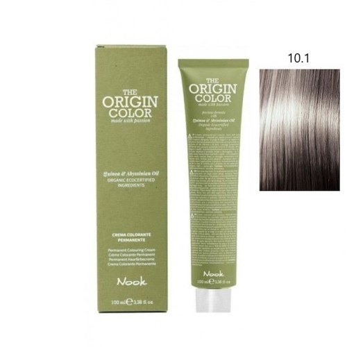 Vopsea permanenta cu amoniac fara PPD si fara Resorcinol, Nook Origin Color blond platinat cenusiu  10.1 100ml