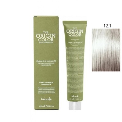 Vopsea permanenta cu amoniac fara PPD si fara Resorcinol, Nook Origin Color blond special cenusiu 12.1 100ml