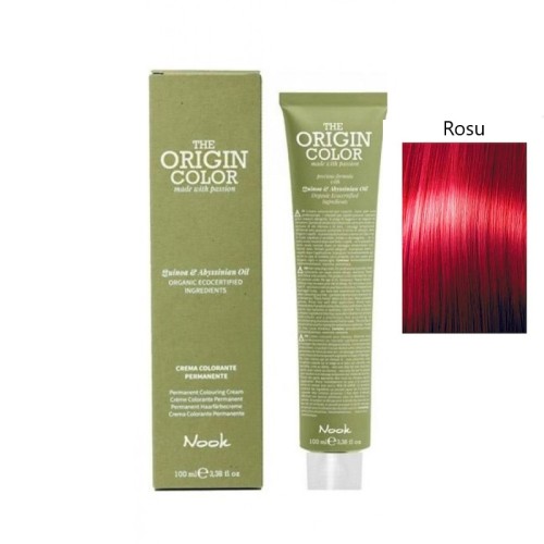 Vopsea permanenta cu amoniac fara PPD si fara Resorcinol, Nook Origin Color corector rosu 100ml