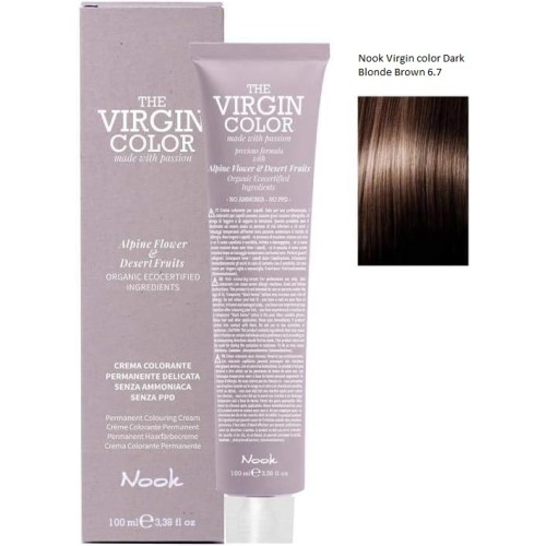 Vopsea permanenta fara amoniac si fara PPD,  Nook Virgin Color blond inchis maroniu 6.7 100ml