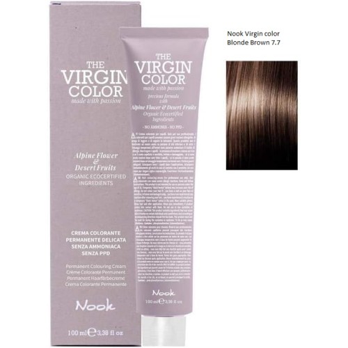 Vopsea permanenta fara amoniac si fara PPD,  Nook Virgin Color blond maroniu 7.7 100ml