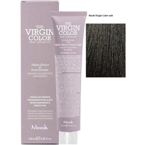 Vopsea permanenta fara amoniac si fara PPD,  Nook Virgin Color Intensificator cenusiu 100ml