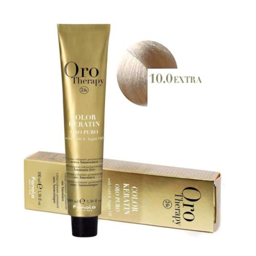 Vopsea fara amoniac - Fanola Oro Therapy Color Keratin-10.0 blond platinat extra