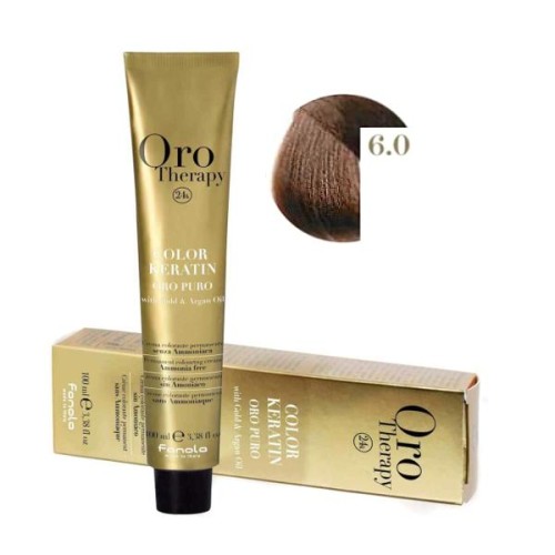 Vopsea fara amoniac - Fanola Oro Therapy Color Keratin - blond inchis 6.0