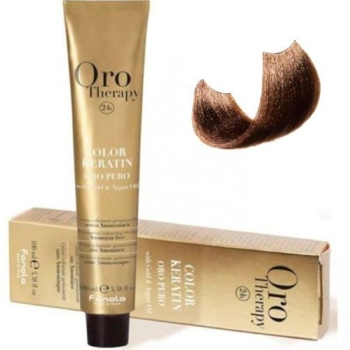 Vopsea fara amoniac- Fanola Oro Therapy Color Keratin - 6.3 blond inchis auriu 100 ml