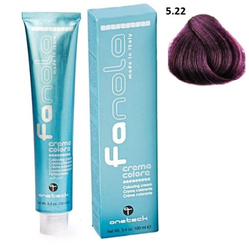 Vopsea de par Fanola castaniu violet deschis 5.22  Uz Profesional 100ml