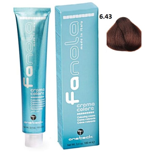 Vopsea de par Fanola blond aramiu auriu inchis 6.43 Uz Profesional 100ml